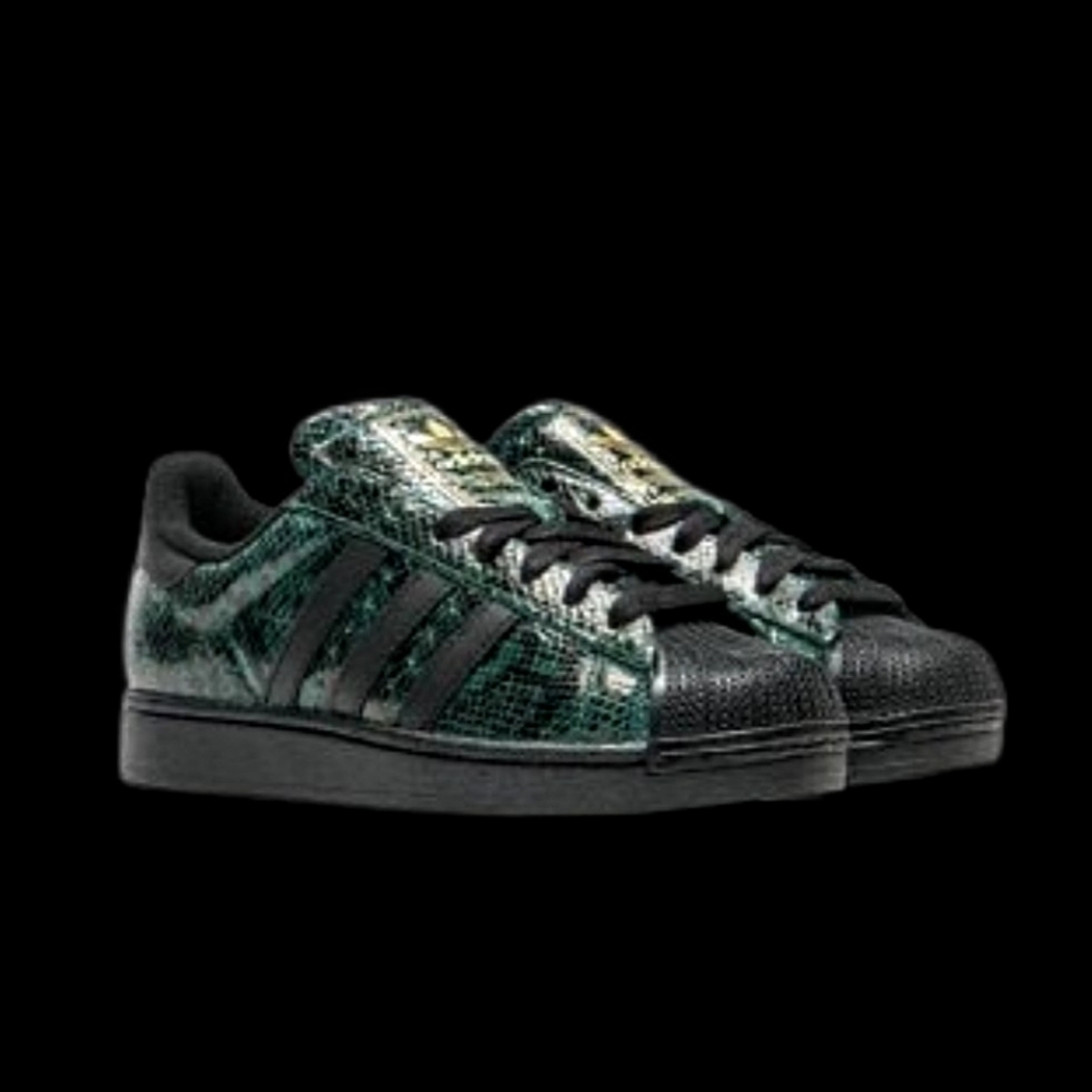 Adidas Originals Superstar 2 Snakeskin Womens Collegiate Green Black Gold
